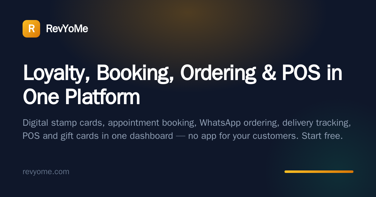 RevYoMe — Loyalty, Booking, Ordering & POS in einer Plattform